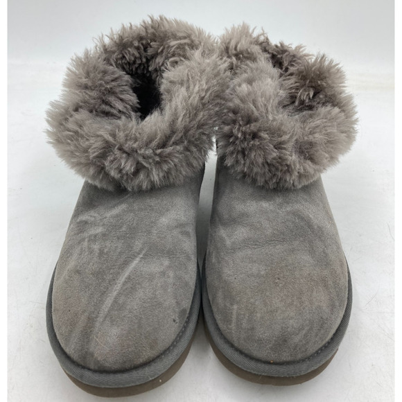 UGG Mini Bailey Button Bling 1003889 Gray Mouton - Women's Boots Size 8 - Picture 3 of 10
